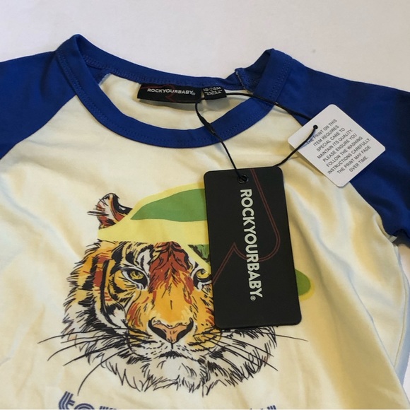 Rock Your Baby Take It Easy Tiger T-Shirt And Retro Tiger Trackpads Size 18-24 M - Picture 5 of 16